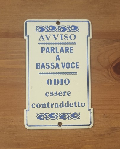 Targhetta ferro smaltato - in,